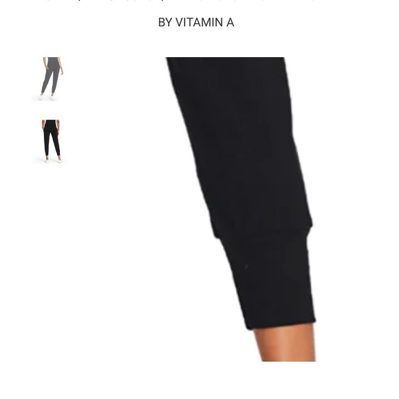 Vitamin A Catalina Black Organic rib west jogging pants with pockets Size Large - Picture 4 of 13